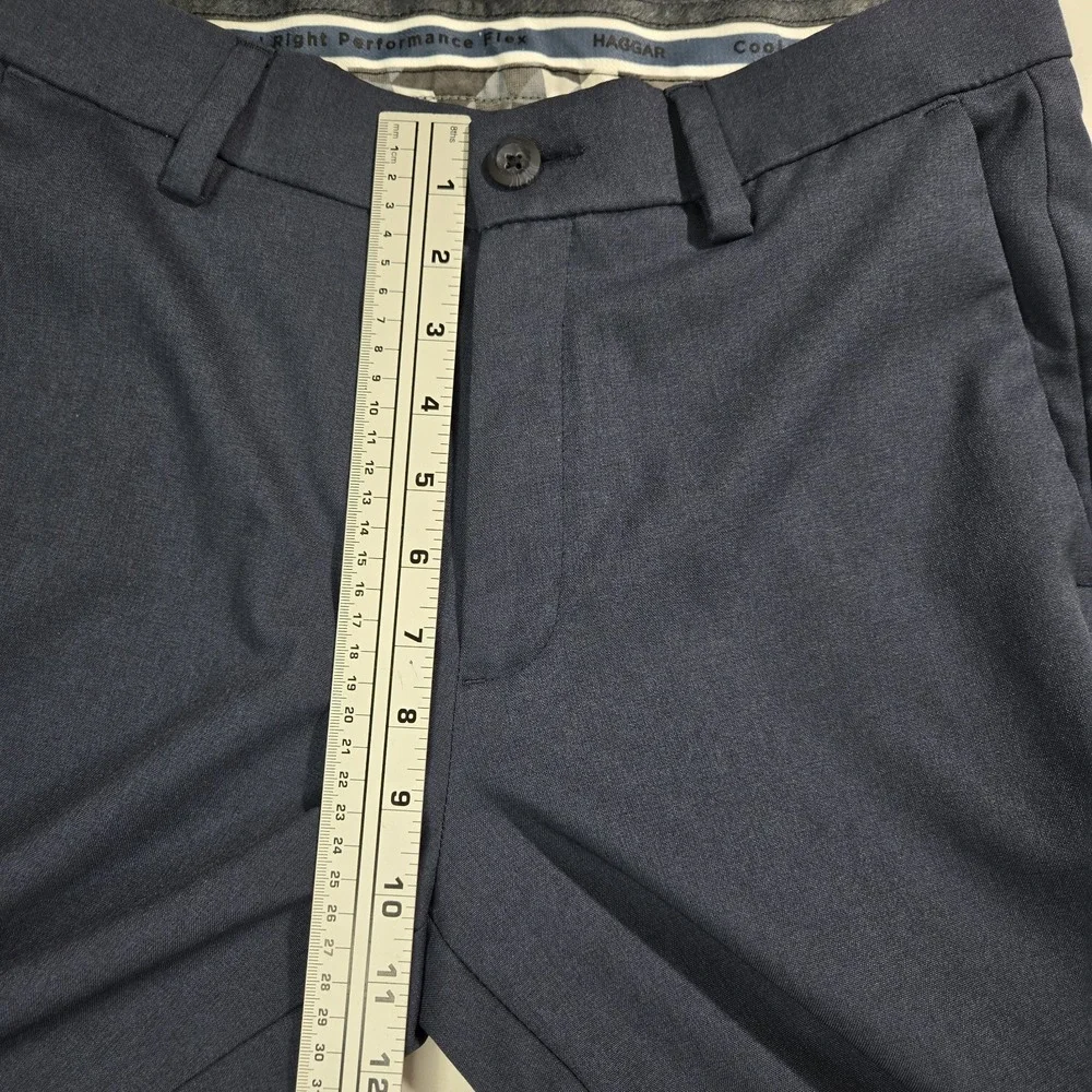 Haggar Cool Right Performance Flex Dress Pants Mens‎ Sz 29 X 32 Navy Blue Chino